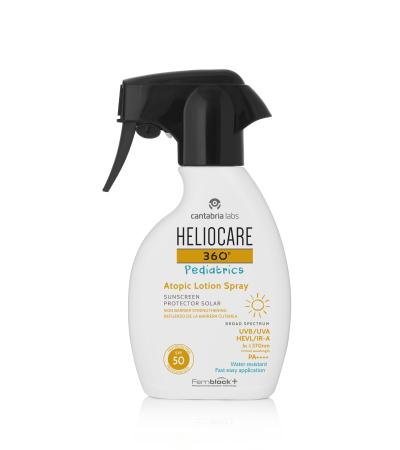 Heliocare 360 Pediatric Atopic Lotion SPF 50 250 ml واقي الشمس هيليوكير بخاخ لوشن للبشرة المعرضة للأكزيما مناسب للأطفال